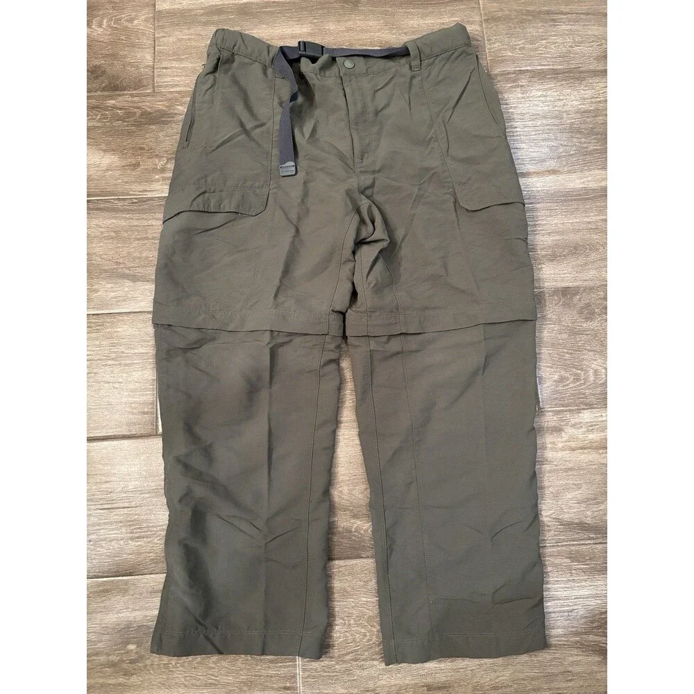 The North Face Pants Mens XL Convertible‎ Hiking Zipper To Shorts Belted Logo